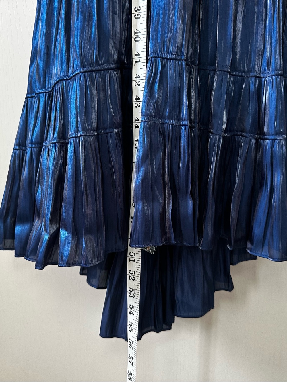 CINQ a SEPT Blue Romantic Nina Hi Lo Midi Tiered Ruched Eclipse Dress- Size 6 - Picture 10 of 12